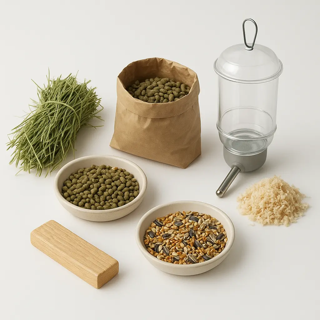 Kleintier- und Vogelbedarf mit Futter und Einstreu